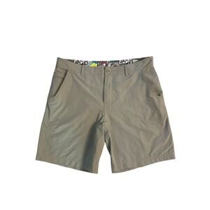 Men 38 Lululemon Gray Chino Cargo Shorts Travel Casual Athletic Nylon Breathable